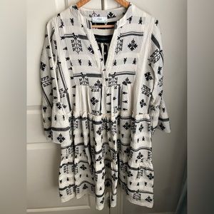 Anthropologie Devotion Twins Embroidered Tunic Dress